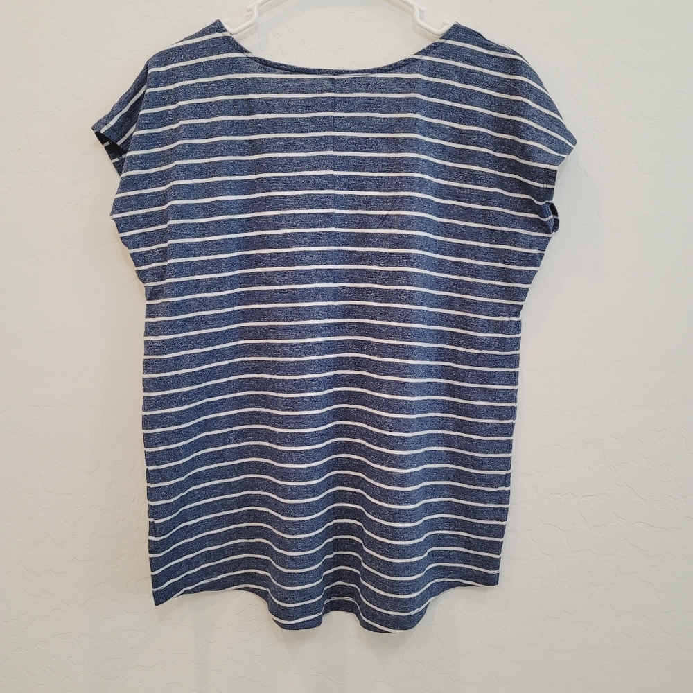 St John's Bay Stripe "Less Monday More Weekend" Graphic Print T-shirt Size Large - Picture 5 of 6